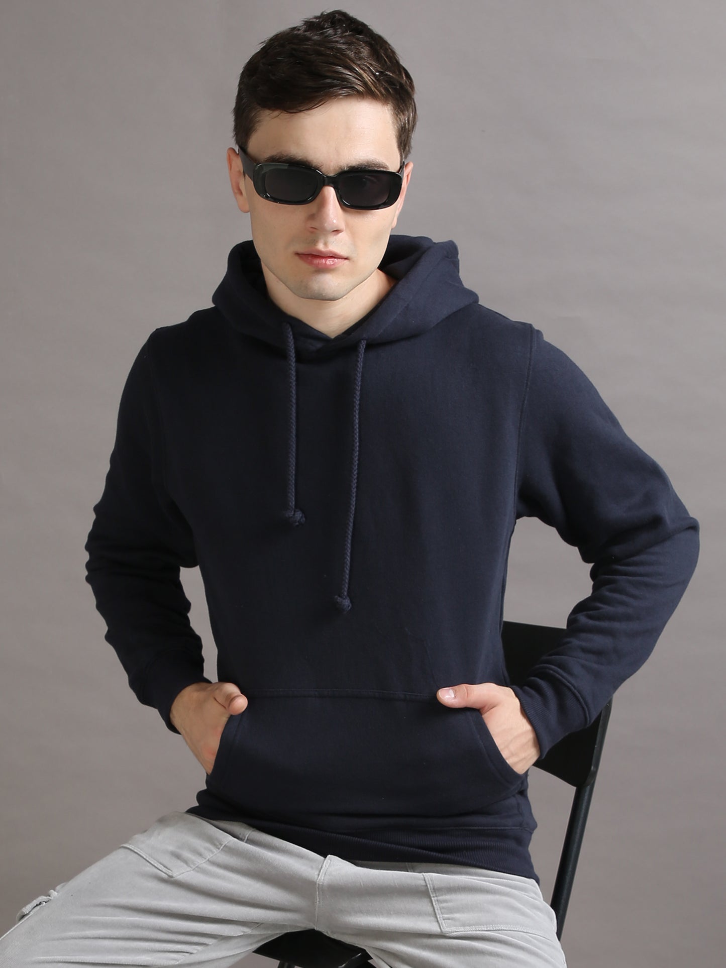 SOLID NAVY HOODIE