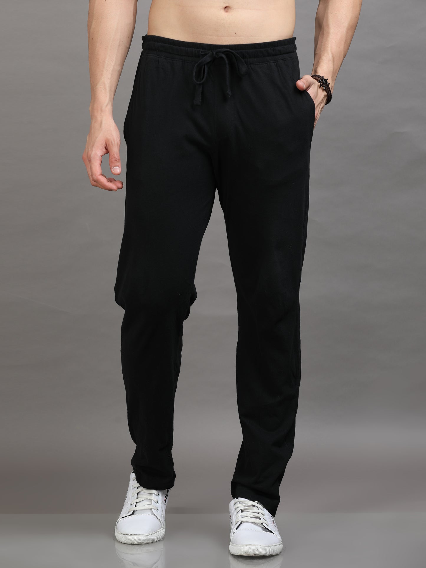 Men Black Regular Fit Track Pants