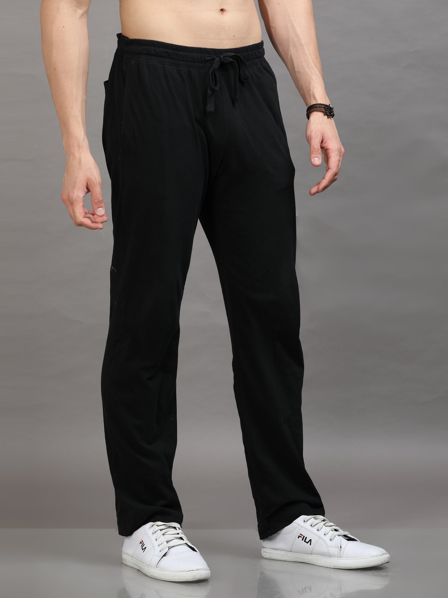 Men Black Regular Fit Track Pants