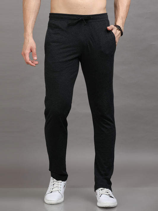 Men Charcoal Grey REGULAR FIT TRACK PANTS