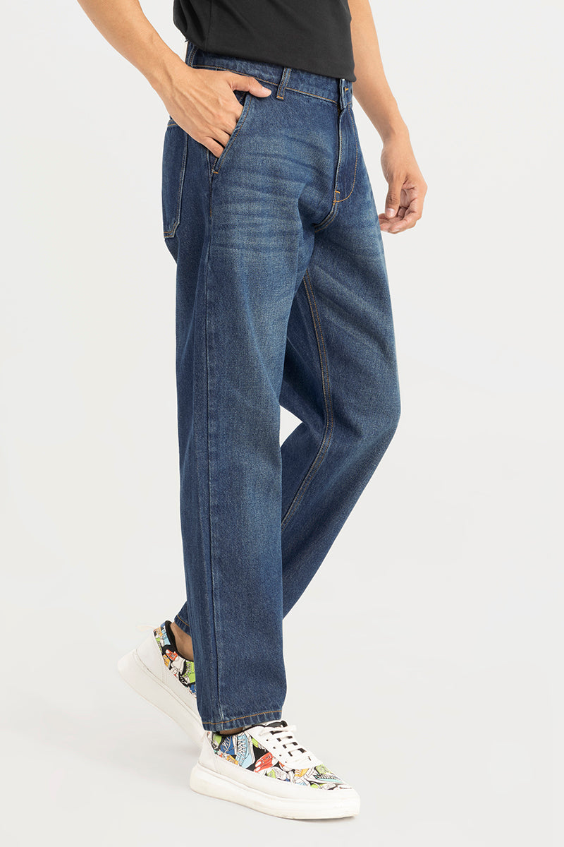 ZAPPY BLUE BASIC BAGGY JEANS