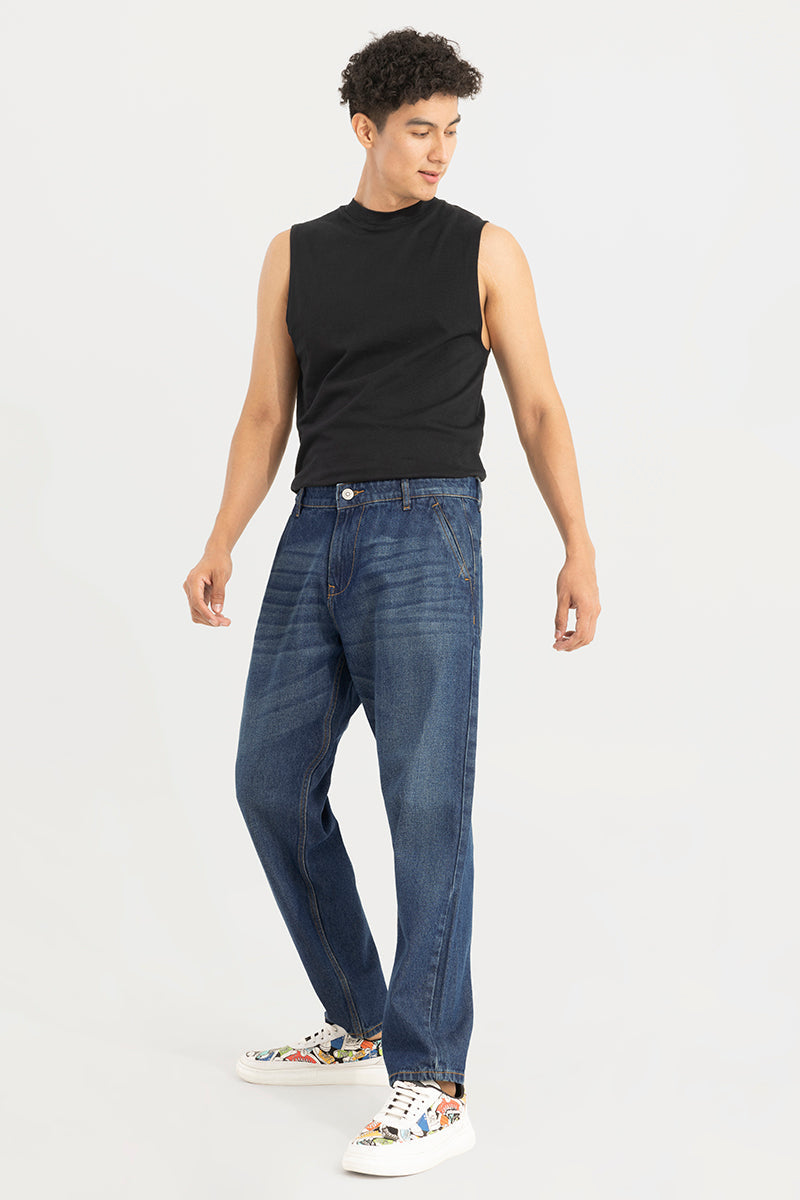 ZAPPY BLUE BASIC BAGGY JEANS