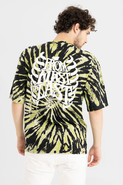 FROM FIRST TO LAST BLACK TIE-DYE OVERSIZED T-SHIRT