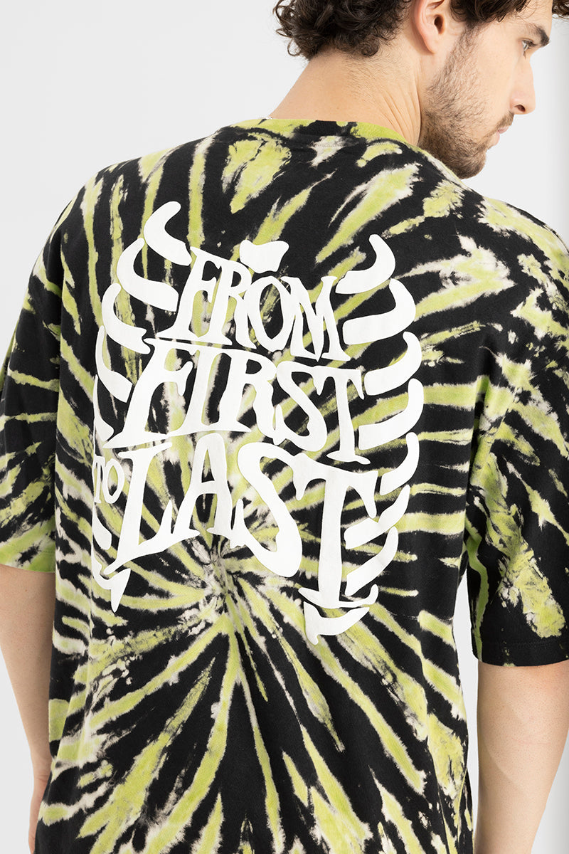 FROM FIRST TO LAST BLACK TIE-DYE OVERSIZED T-SHIRT