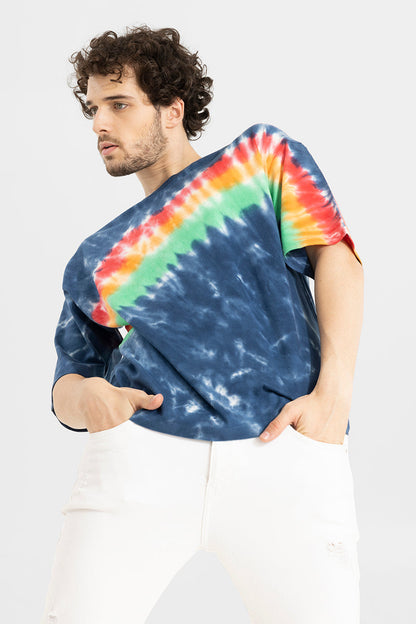 A MIND BLUE OVERSIZED TIE-DYE T-SHIRT