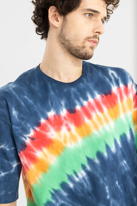 A MIND BLUE OVERSIZED TIE-DYE T-SHIRT